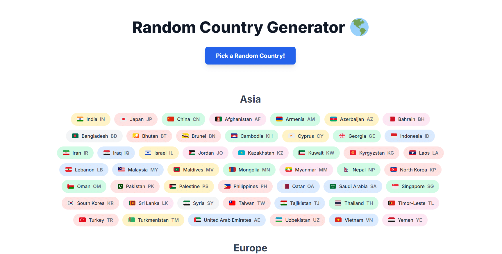 random country generator