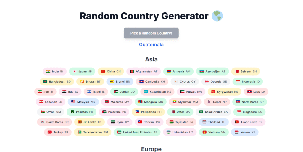 random country generator