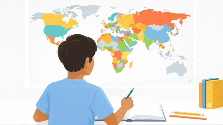 World map learning countries geography concept